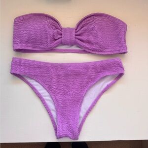 Purple Textured Bikini Set